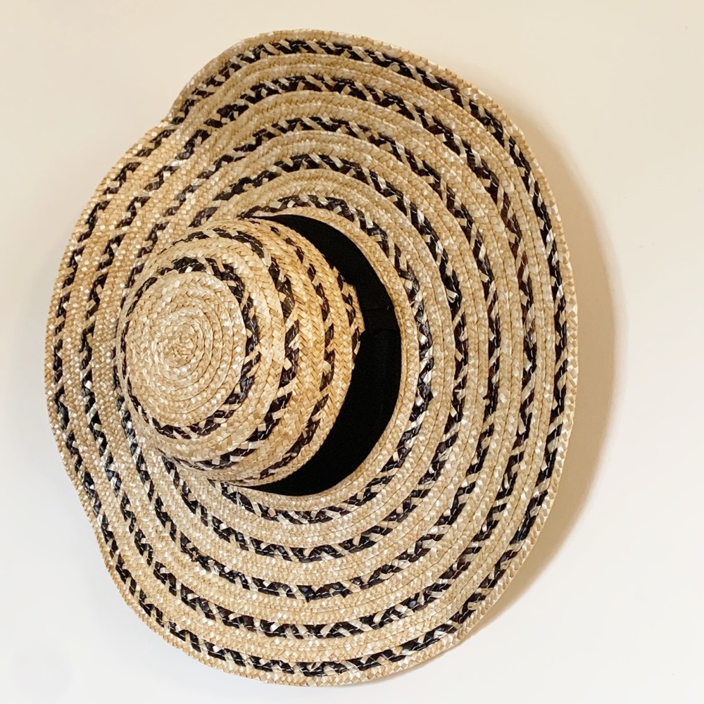 Anthropologie Mixed Wheat Straw Stripe Sun hat - Picture 2 of 3